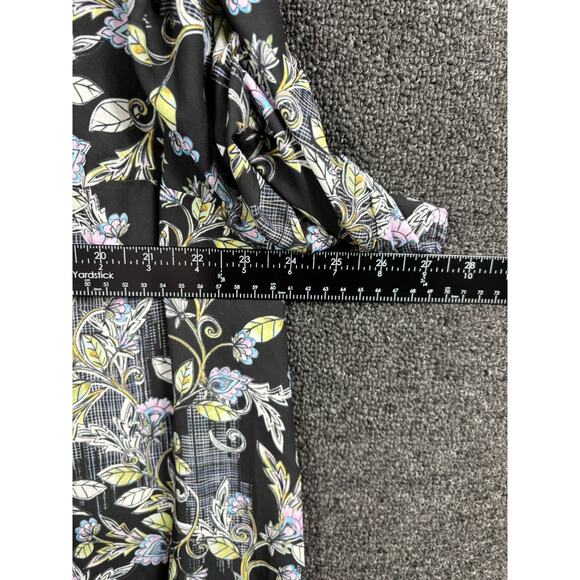 Torrid Harper Georgette Ruched Sleeve Floral Blouse Size 2X Black V-Neck - Picture 7 of 7